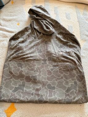 Men's Camouflage Hooded Knit Pullover - Gray